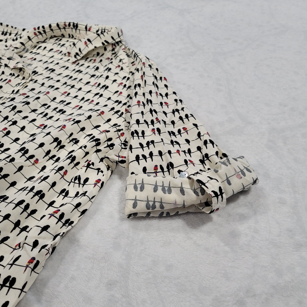 Jane and Delancey Tunic Top Shirt Blouse Size 2X Bird on a Wire Roll Tab Sleeve - Picture 15 of 16